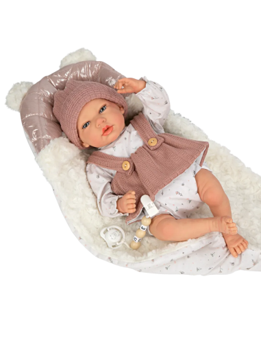 Reborn arias 40 cm sandra rosa c/manta.