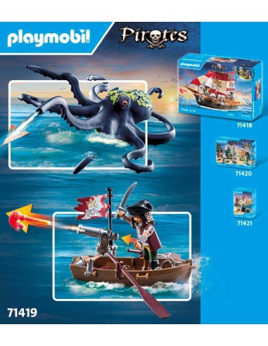 PLAYMOBIL Pirates 71419 Batalla C/Pulpo