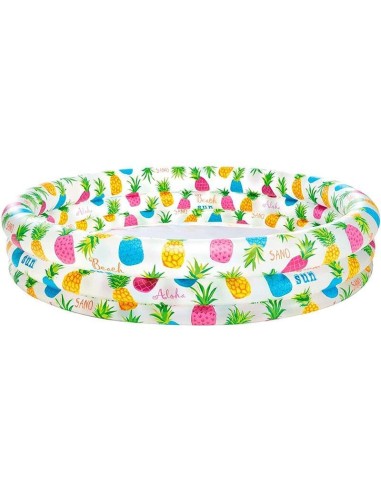 Piscina hinchable 3 aros piñas 132x28cm