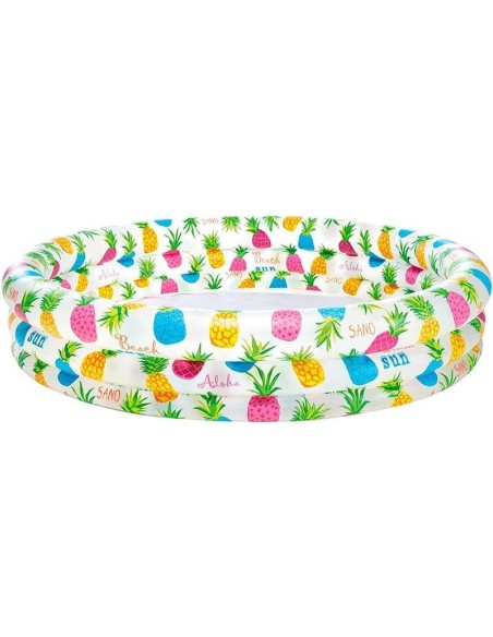 Piscina hinchable 3 aros piñas 132x28cm