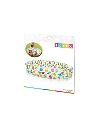 Piscina hinchable 3 aros piñas 132x28cm