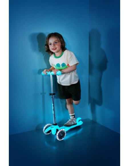 Patinete mini Micro deluxe glow led aqua