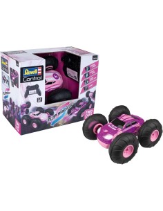 Vehiculo Stunt Car Flip Racer Rosa RC