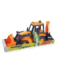 Excavadora retro obras publicas en caja