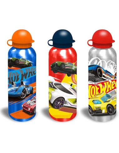 botella aluminio hotwheels 500ml 