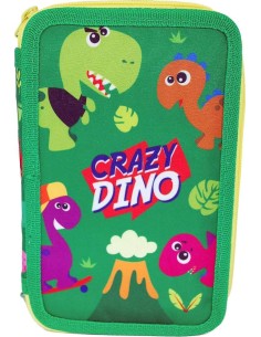 ESTUCHE 3 CREMALLERAS CRAZY DINO