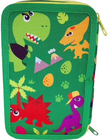 ESTUCHE 3 CREMALLERAS CRAZY DINO