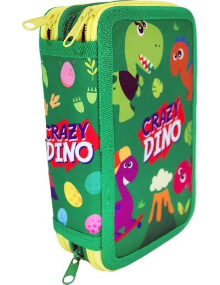 ESTUCHE 3 CREMALLERAS CRAZY DINO