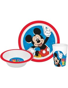 Set Plato Bowl Y Vaso Mickey