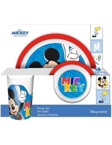 Set Plato Bowl Y Vaso Mickey