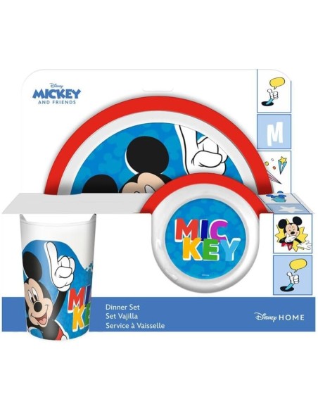 Set Plato Bowl Y Vaso Mickey