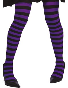 PANTYS RAYAS LILA Y NEGRAS ADULTO