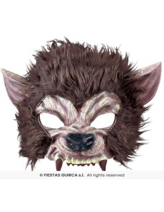 Media mascara hombre lobo con   pelo lat 2