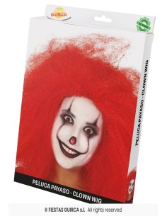 PELUCA PAYASO ROJA EN CAJA 2