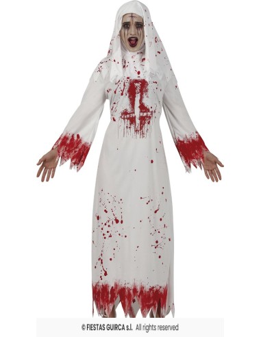 DISFRAZ MONJA BLANCA SANGRIENTA (L)