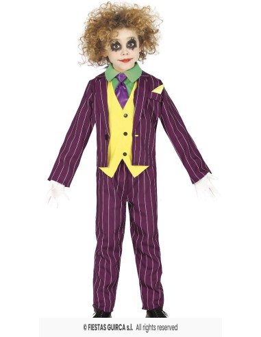 DISFRAZ JOKER CRAZY VILLAIN 7-9 Años
