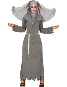 DISFRAZ MONJA GRIS EVIL NUN  T.M 38-40