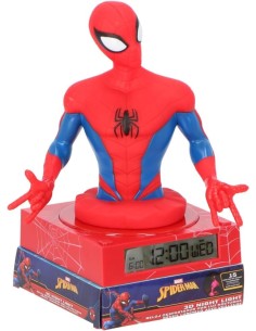 Lampara 3D con despertador Spiderman Mar
