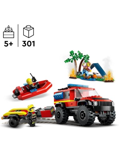 Camión de Bomberos 4x4 con Barco de Resc