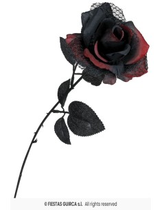 FLOR ROJA Y NEGRA, 40 CMS