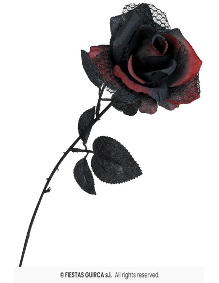 FLOR ROJA Y NEGRA, 40 CMS