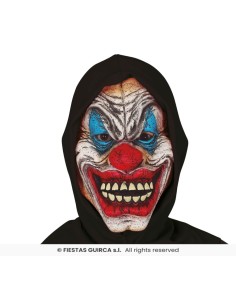 Mascara payaso con capucha   negra vinil