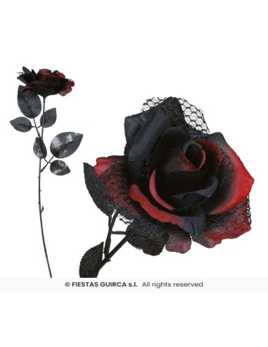 FLOR ROJA Y NEGRA, 40 CMS
