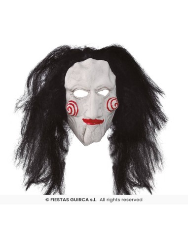 MASCARA SAW MARIONETA CON PELO LATEX