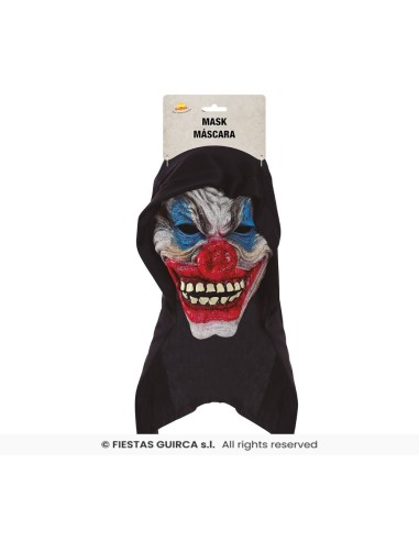 Mascara payaso con capucha   negra vinil