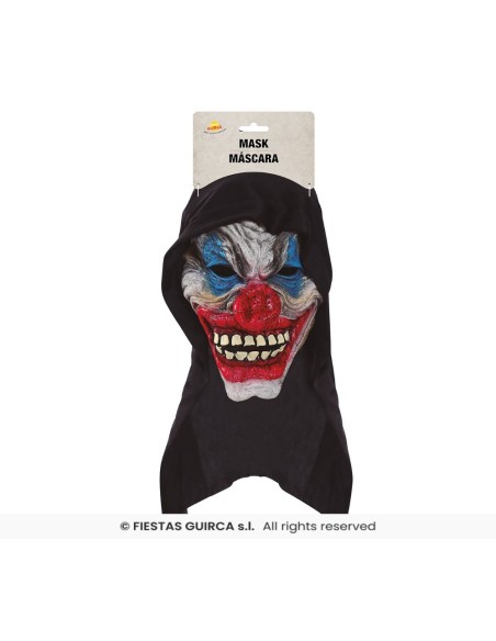 Mascara payaso con capucha   negra vinil