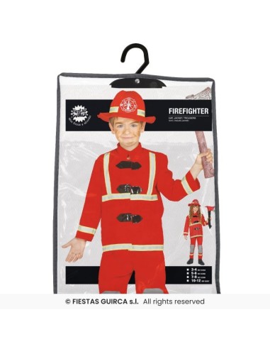 DISFRAZ BOMBERO 7-9 Años