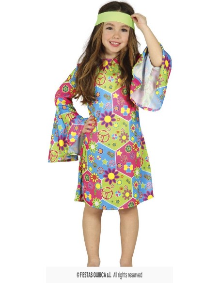 DISFRAZ HIPPIE GIRL NIÑA 10-12 AÑOS