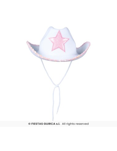 SOMBRERO VAQUERO BLANCO CON ESTRELLA