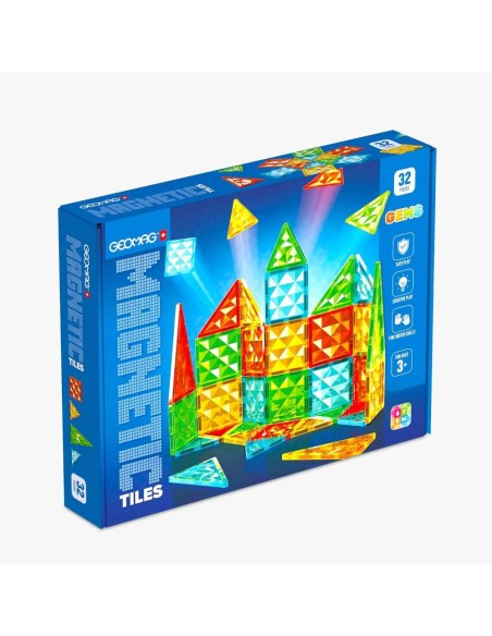 Geomag Magnetic Tiles gems 32 pzas