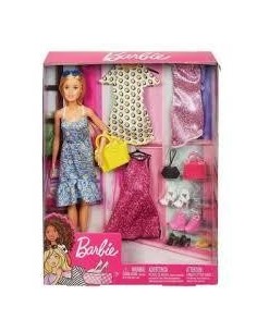 Muñeca Barbie Fashionista con 4 modas 2