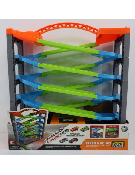 PISTA SPEED RACING 5 PISOS + 2 COCHES