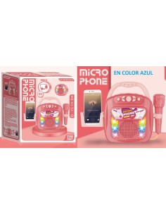KARAOKE AZUL BLUETOOTH GRABADOR, LUCES Y