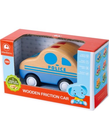 COCHE POLICIA MADERA LUCES
