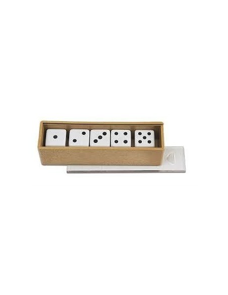 Caja con 5 dados de punto