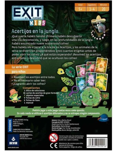 EXIT ACERTIJOS EN LA JUNGLA(INFANTIL)