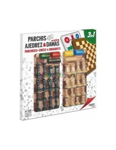 Parchis, ajedrez & damas 3en1 40x40cm
