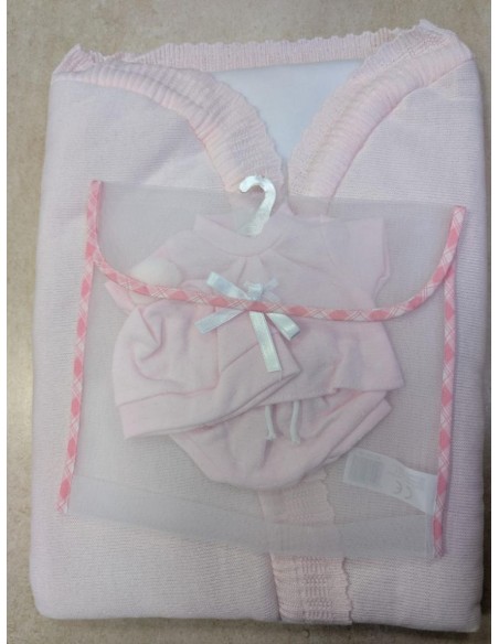 TRAJECITO CON MANTITA ROSA 38cm