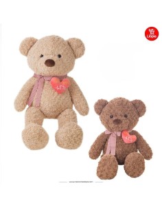 Peluche Oso old corazón   75 cm 2 col.- 2