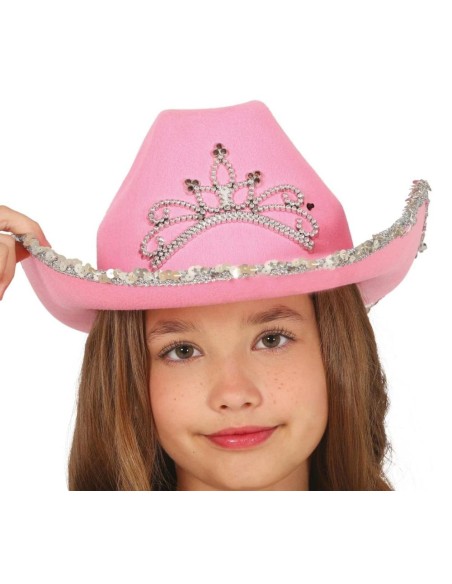 SOMBRERO COWBOY FIELTRO  ROSA, INFANTIL