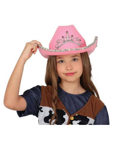 SOMBRERO COWBOY FIELTRO  ROSA, INFANTIL