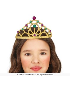 DIADEMA ORO CON PIEDRAS MULTIC.