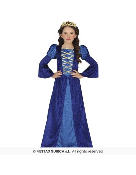 DISFRAZ DAMA MEDIEVAL AZUL 5-6 Años
