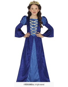 DISFRAZ DAMA MEDIEVAL AZUL 7-9 Años