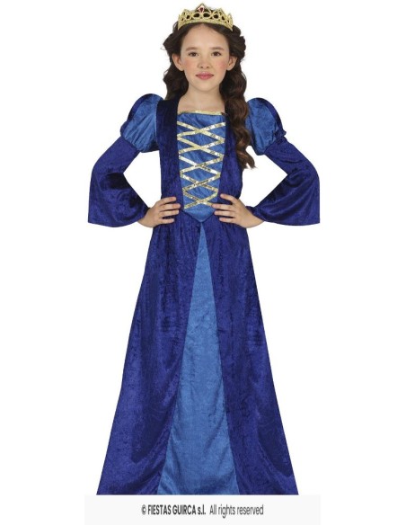 DISFRAZ DAMA MEDIEVAL AZUL 7-9 Años