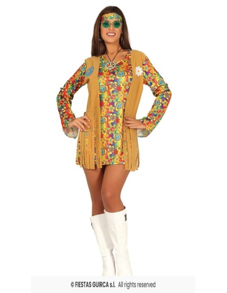 DISFRAZ HIPPIE VESTIDO (S)